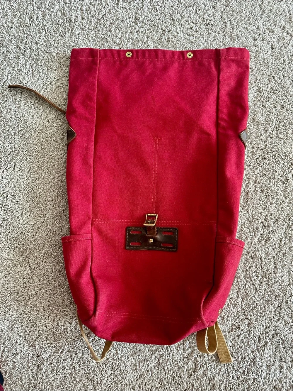 ARCHIVAL Red Canvas Roll-Top Men's Ruck sack-